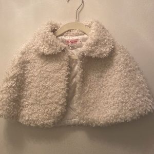 White fuzzy cape size 2T